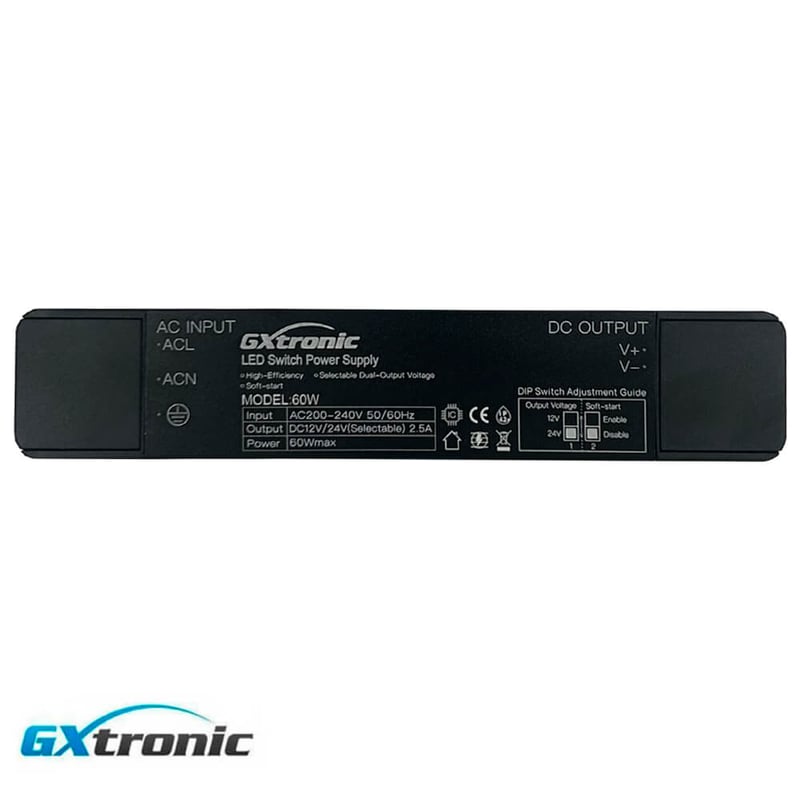 Alimentation GXtronic 60W 12V/24V IP42 - Image 1