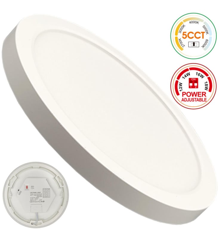 Plafonnier LED Bonn Blanc 12-18W 5CCT IP44 - Image 1