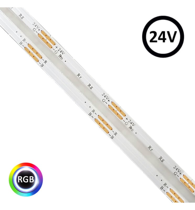 Ruban LED 24V RGB - 5m | COB | 672LED/m | 15W-M | IP20 - Image 1