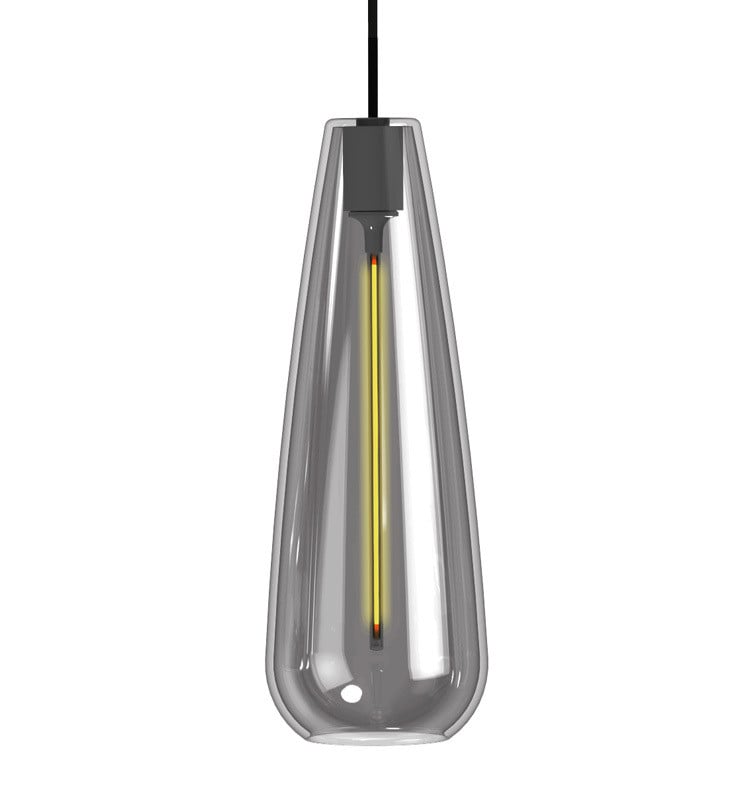 Suspension LED Filament Verre Fumé 4W Ambre - Image 1