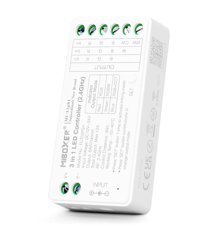 Contrôleur LED 3en1 RGB RGBW RGBCCT RF 12-24V 2.4GHz - Image 1