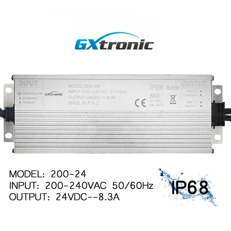 Alimentation Étanche 24V 200W IP68 GXtronic 2 Sorties - Image 1