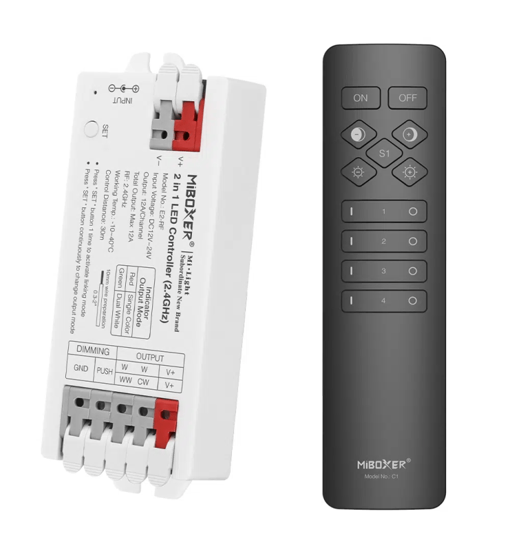 Pack contrôleur LED CCT 12-24V télécommande C1 2.4GHz - Image 1