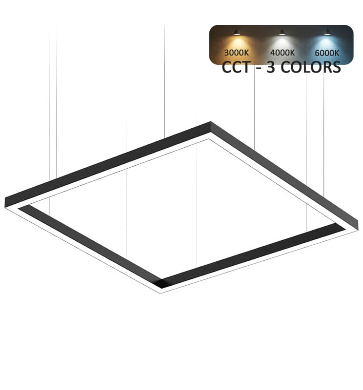 Suspension LED carré POLARIS 200W 3CCT 150x150cm - Image 1