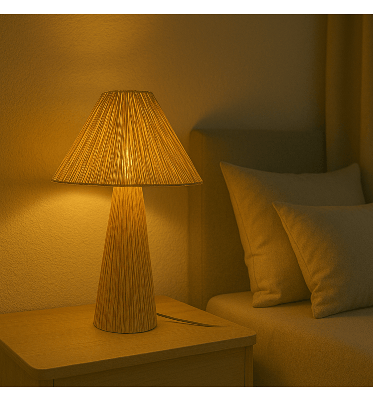 Lampe de Table ORSA Abat-jour Plissé E27 Écologique - Image 1