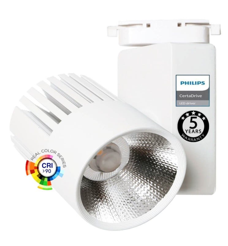 Spot LED 40W UPPSALA Blanc PHILIPS Driver - rail Monophasé CRI+92 - Image 1
