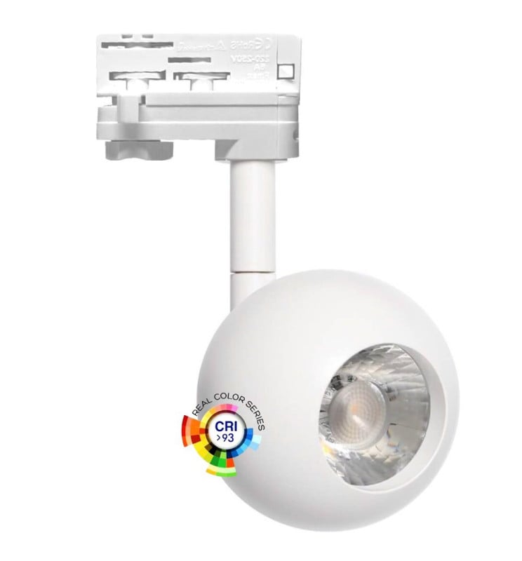 Spot LED 10W FENIX - Blanc - Rail Triphasé / CRI+93 - Image 1