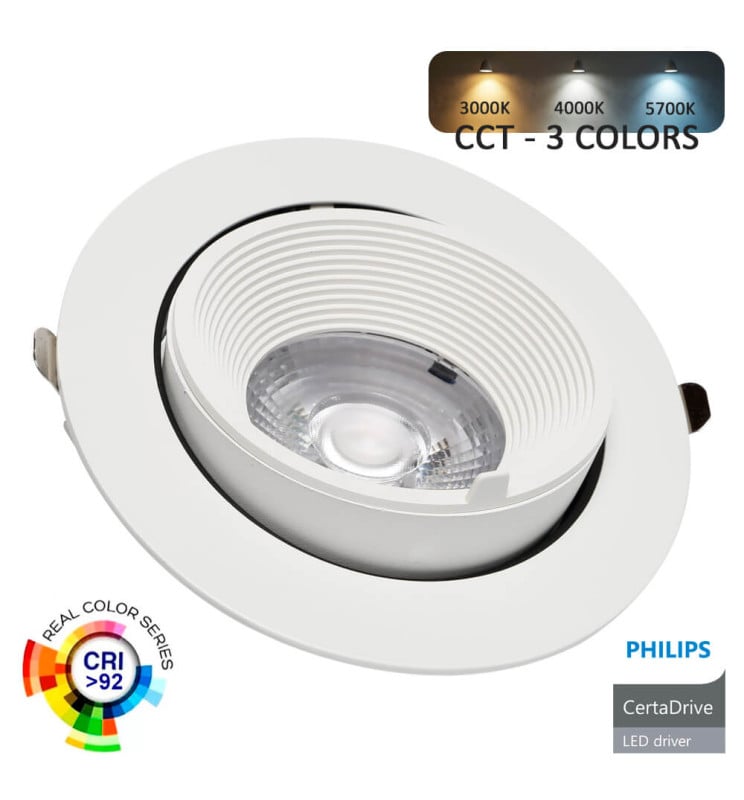 Spot LED Encastré 25W Philips CertaDrive 24° CCT - Image 1