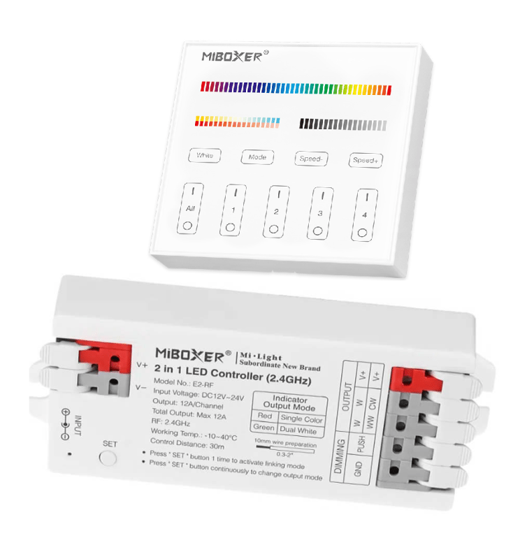 Pack contrôleur LED RGB CCT 12-24V 2.4GHz télécom - Image 1