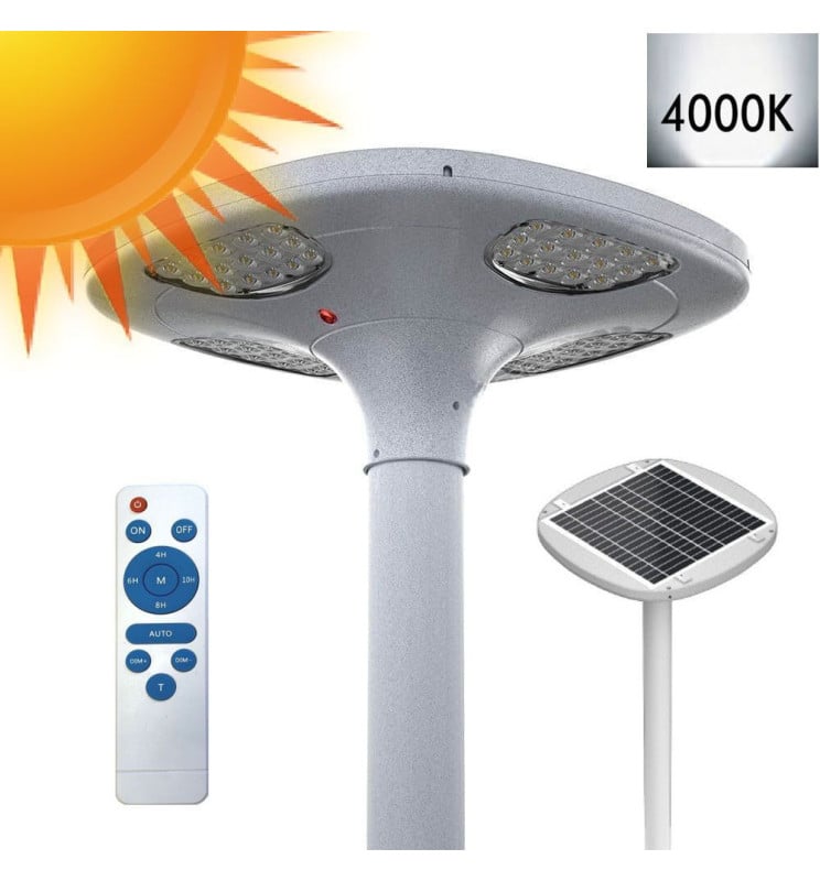 Réverbère solaire LED 100W SUNWAY 4000K télécommande - Image 1