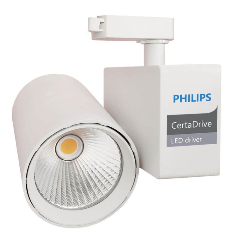 Spot LED 40W MADRID Blanc PHILIPS Driver - rail Monophasé CRI+98 - Image 1