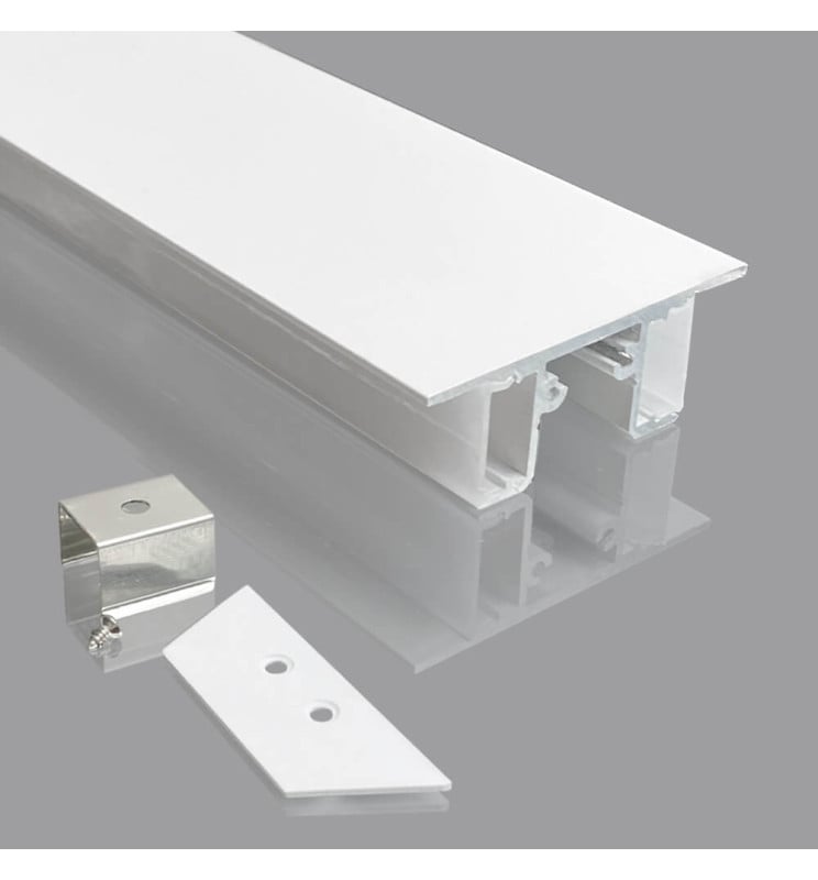 Profil aluminium blanc double lumière LED 2m - Image 1