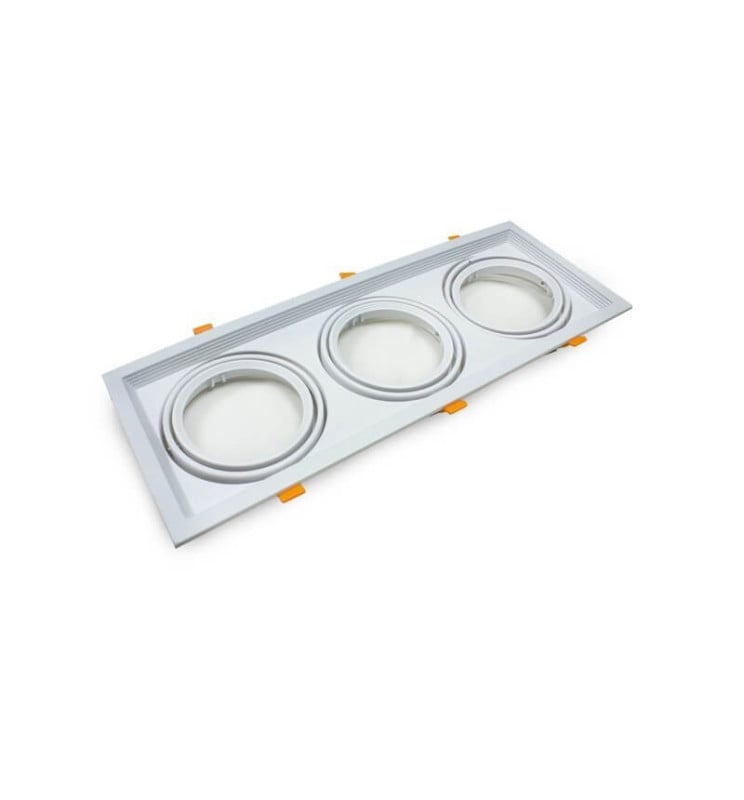 Cadre triple AR111 - orientable blanc - Image 1