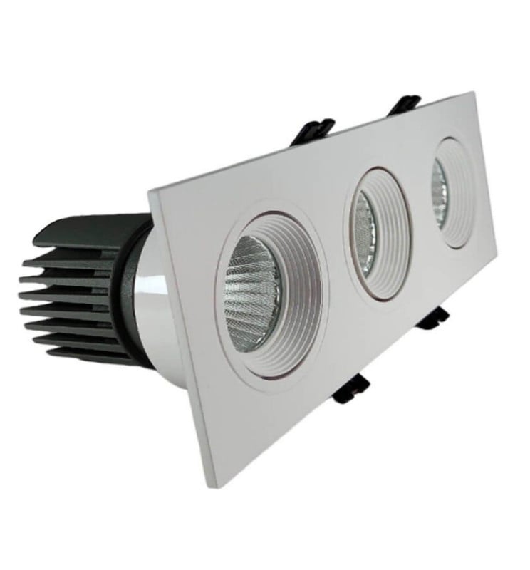 Encastré LED Triple 45W Orientable Blanc CRI92 UGR13 - Image 1