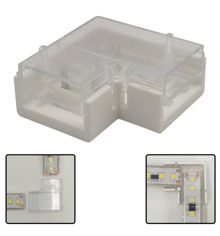 Pack 2 connecteurs L LED COB SMD 8-10mm IP65 - Image 1