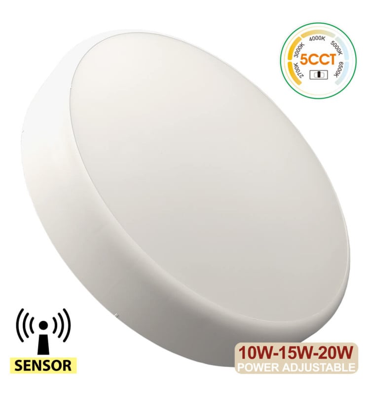 Plafonnier LED Réglable 10-20W 5CCT Radar IP44 - Image 1
