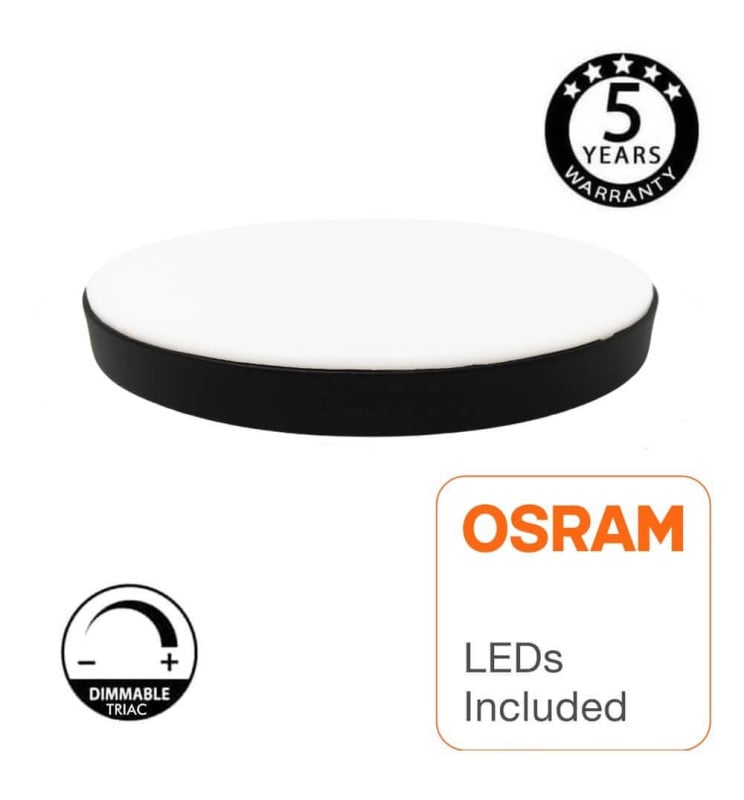Plafonnier LED 24W OSRAM Narvik noir - Image 1