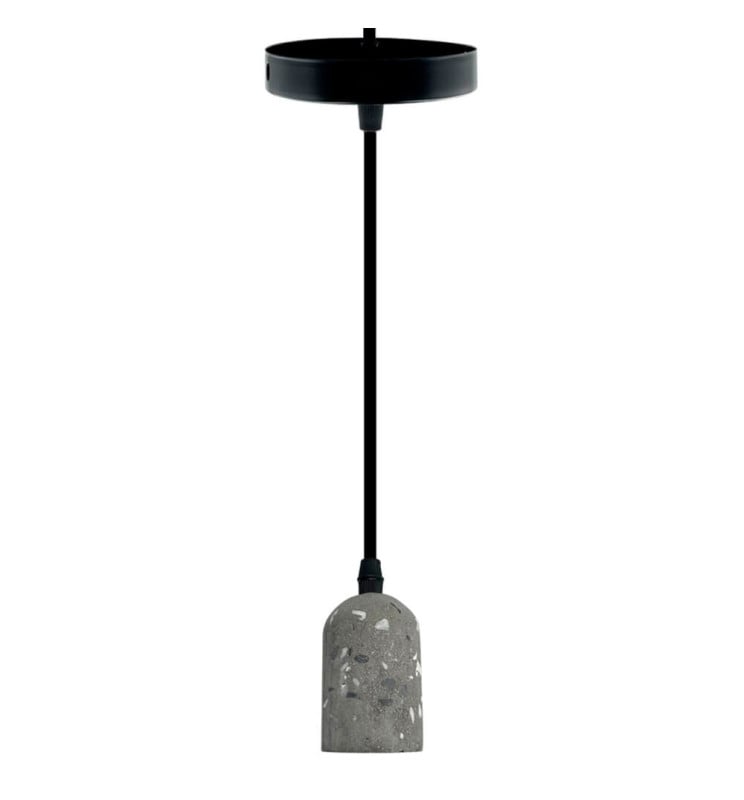 Suspension Vintage Gris Pierre E27 - Image 1