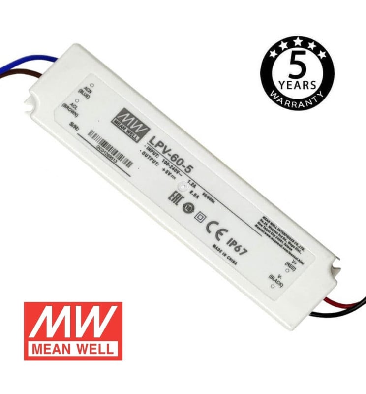 Alimentation Mean Well 60W 5V 8A IP67 - Image 1