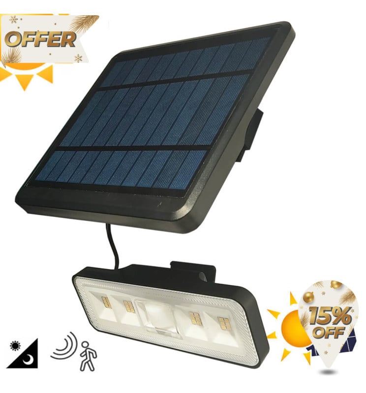 Applique Solaire LED Amovible 1000 Lumens avec Détecteur de Mouvement PIR – 4000K - Image 1