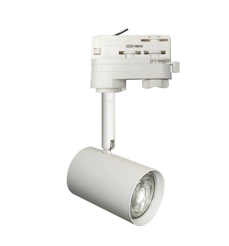 Projecteur sur Rail LED 8W Triphasé / BLANC - 24º - Haut Lumen 165 Lm/W - Image 1
