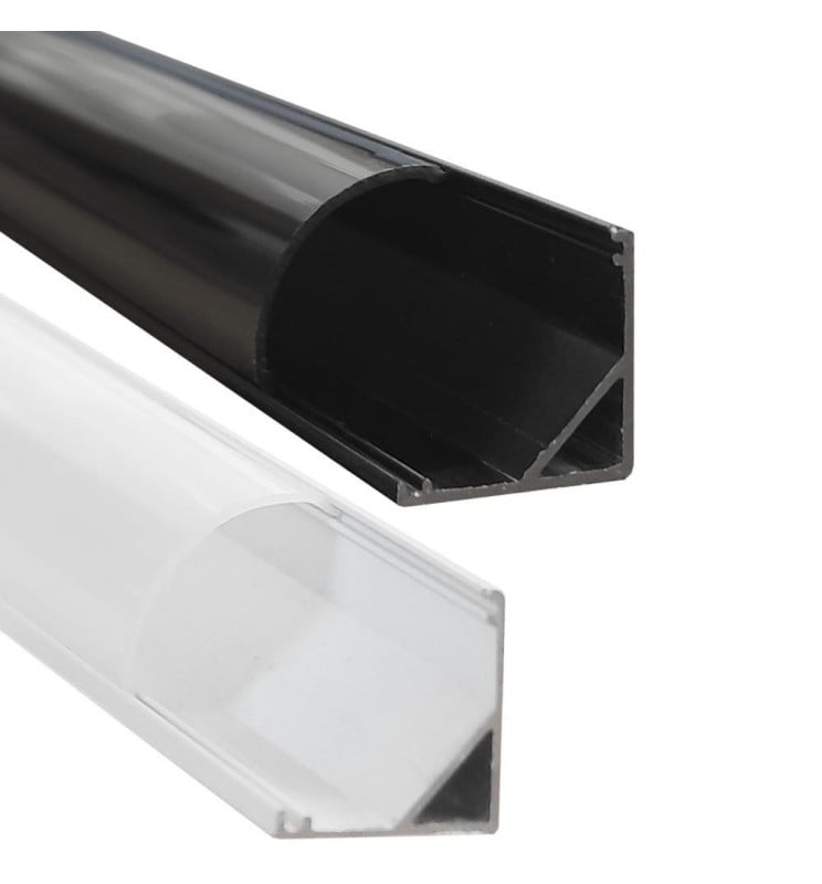 Profilé alu angle blanc/noir LED 2m - Image 1