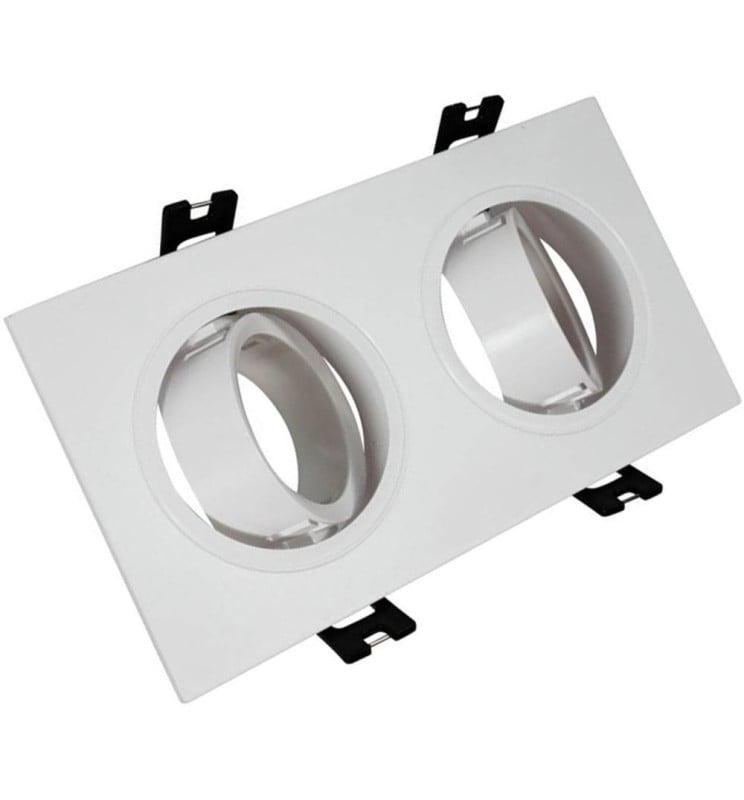Anneau Cadre Double GU10 LED Orientable Blanc - Image 1