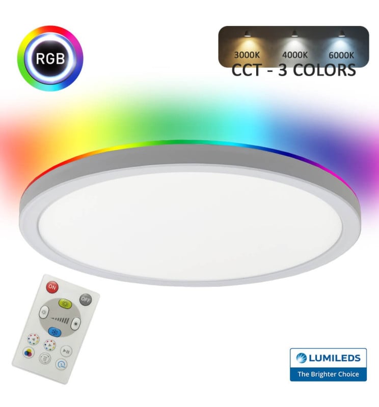 Plafonnier LED RGB CCT 18W Télécommande Lumileds - Image 1