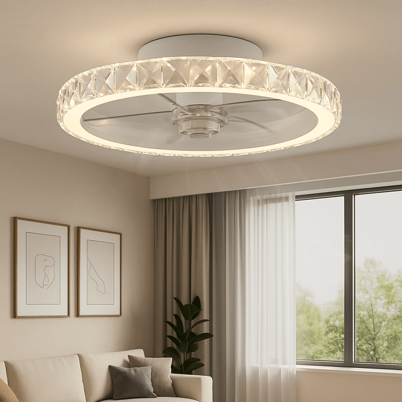 Ventilateur Plafond LED SANTORINI 30W 6CCT Blanc 50cm IP20 - Image 1