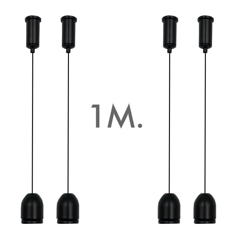 Kit de suspension Luminaire LED - NOIR - 1 m - Image 1