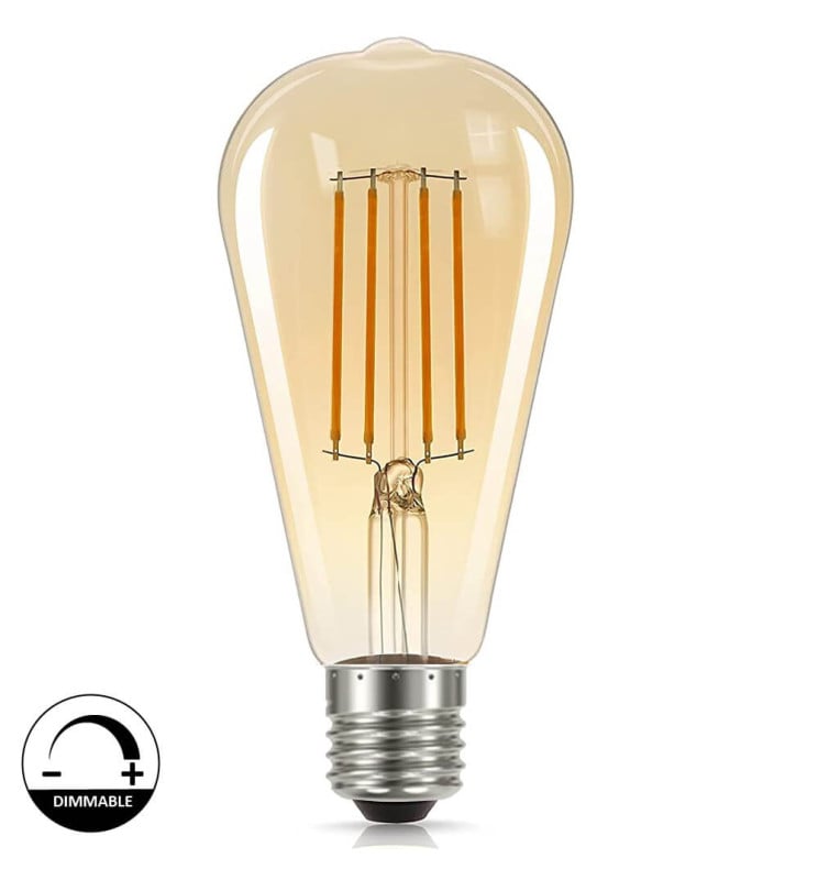 Ampoule LED Filament Vintage 8W E27 ST64 Gold Dimmable - Image 1