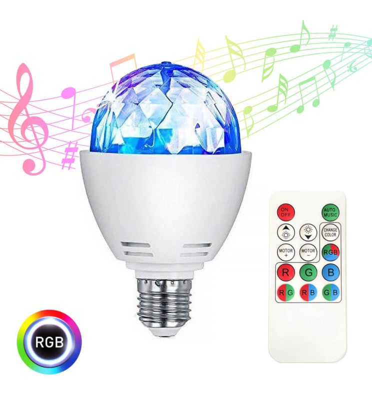 Ampoule LED RGB Disco Rotative - 3W E27 - Image 1