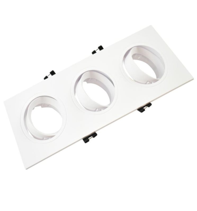 Anneau Cadre Double GU10 LED Orientable Noir - Image 1