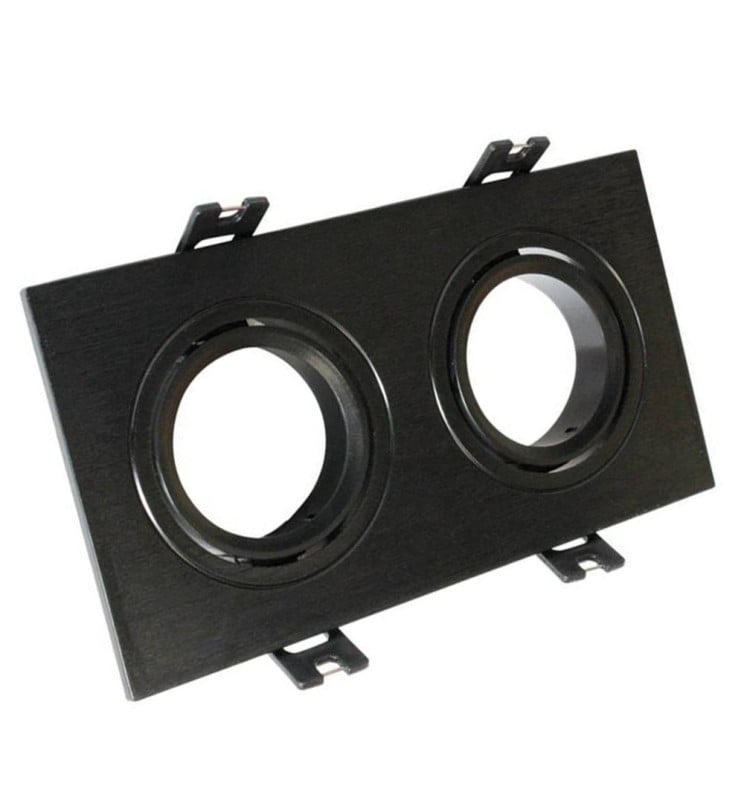 Anneau Cadre Double GU10 LED Orientable Noir - Image 1