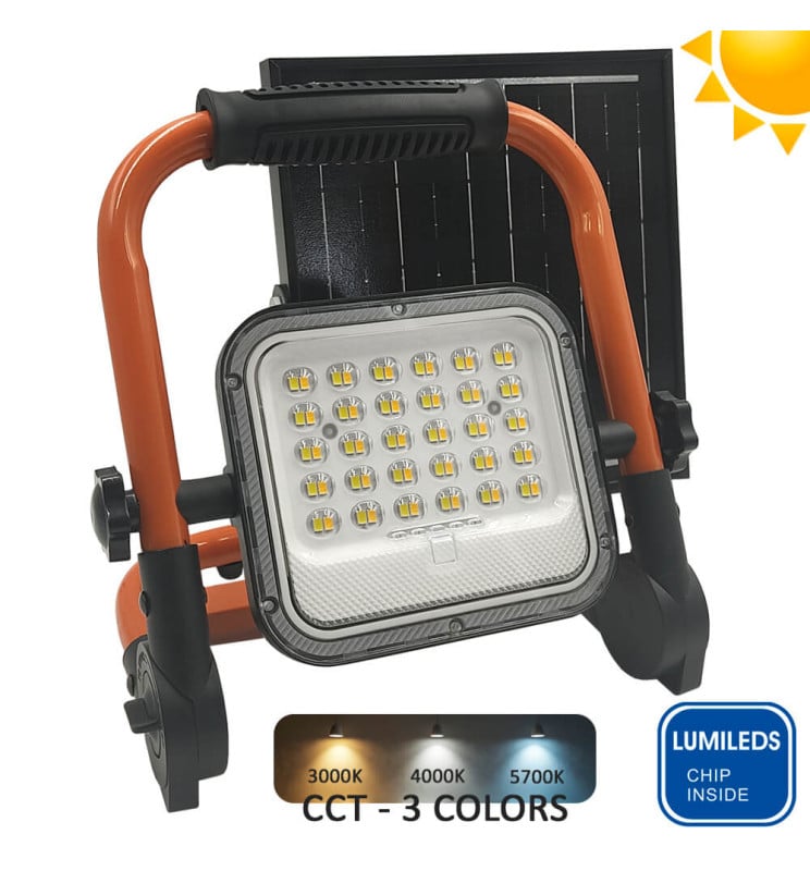 Projecteur LED Solaire Portable 50W 3CCT Lumileds IP65 - Image 1
