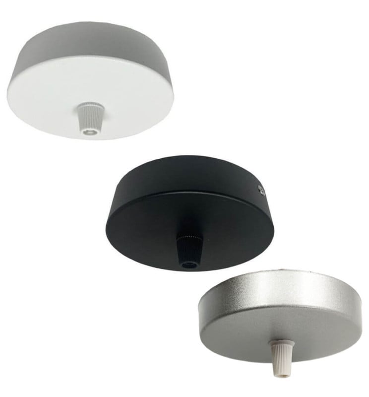 Rosace Plafond Surface Blanc Noir Argent - Image 1