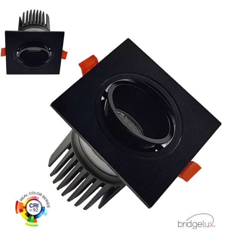 Downlight LED Carré Orientable 15W Noir CRI92 UGR13 - Image 1