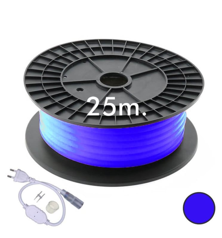 Néon LED circulaire flexible 220V 25m 16mm Bleu - Image 1