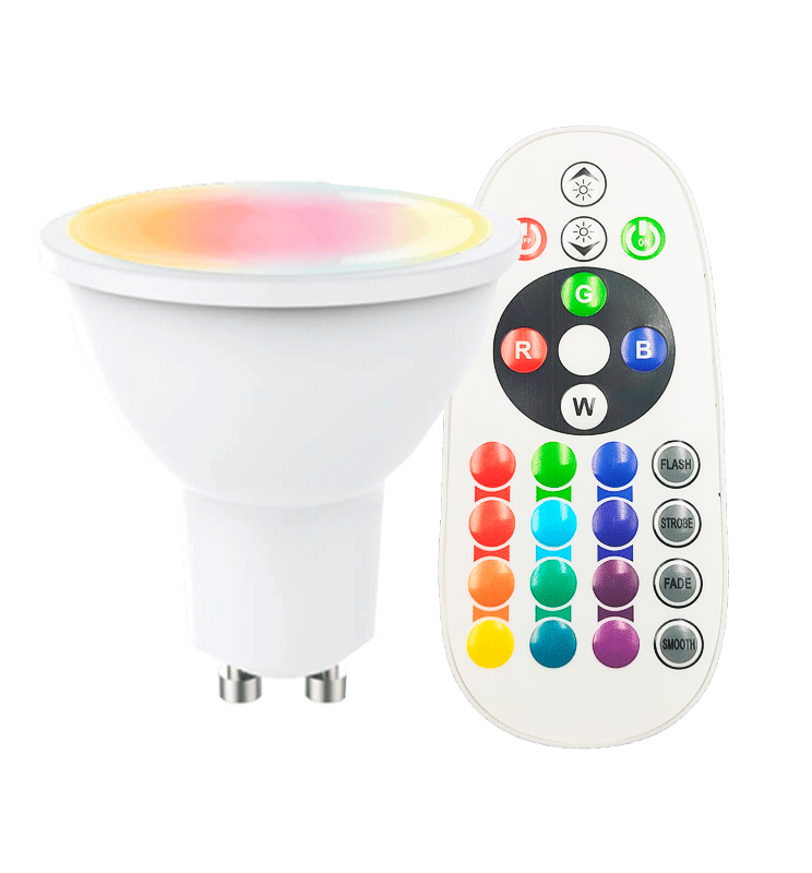 Spot LED GU10 8W RGB+3000K 110° Télécommande - Image 1