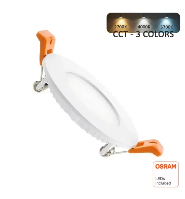 Downlight Slim LED circulaire – 6W – CCT – Puce OSRAM DURIS E 2835 - Image 1