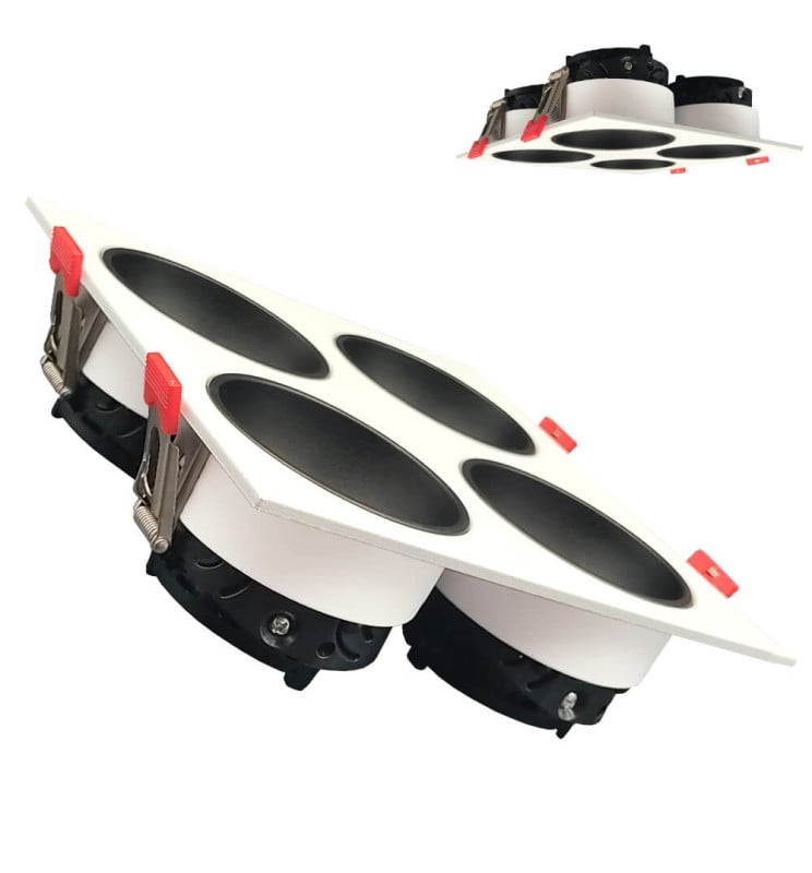Cadre basculant quadruple Oculus GU10/MR16 blanc - Image 1