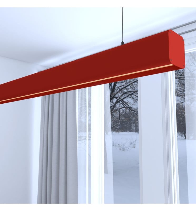 Suspension LED Linéaire ANTOINE Rouge Tomate 0,5m-2m - Image 1