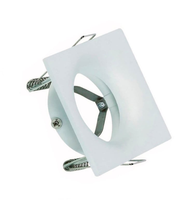 Anneau Encastrement Carré Orientable GU10 MR16 Blanc - Image 1