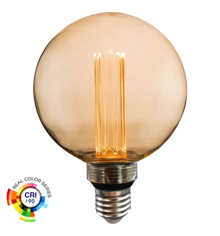 Ampoule LED moderne cristal ambre - 4W E27 G125 - Image 1