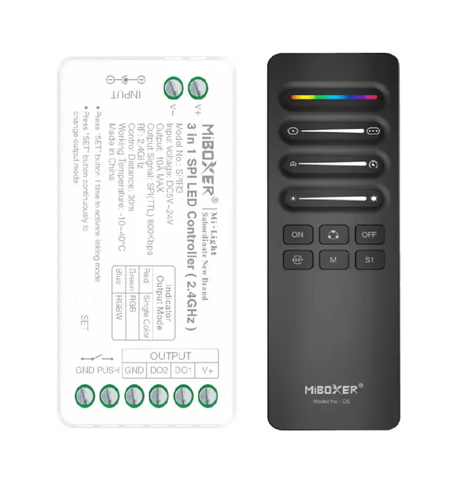 Pack contrôleur LED SPI RGB RGBW RGBIC 5-24V télécommande - Image 1