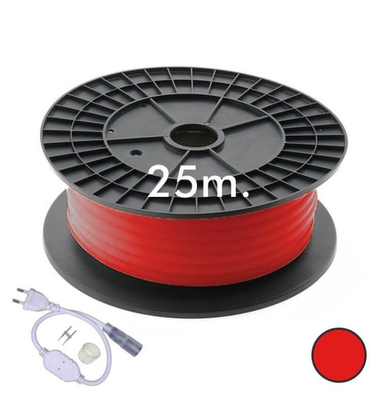 Néon LED flexible 220V 25m 16mm 7W/m Rouge - Image 1