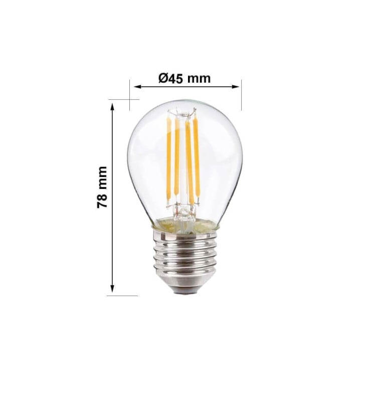 Ampoule LED E27 4W Filament G45 - Dimmable - Image 1