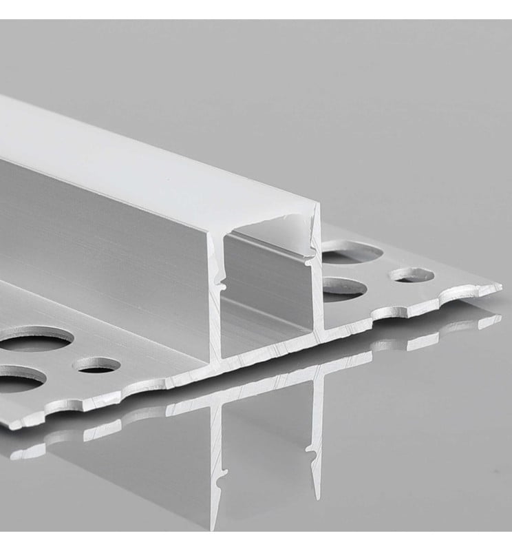 Profilé LED encastré plâtre aluminium 2m - Image 1