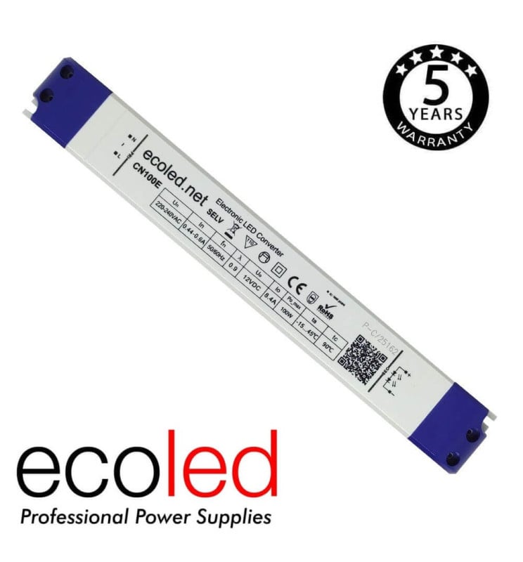 Alimentation ECOLED 12V 100W IP20 TÜV - Image 1
