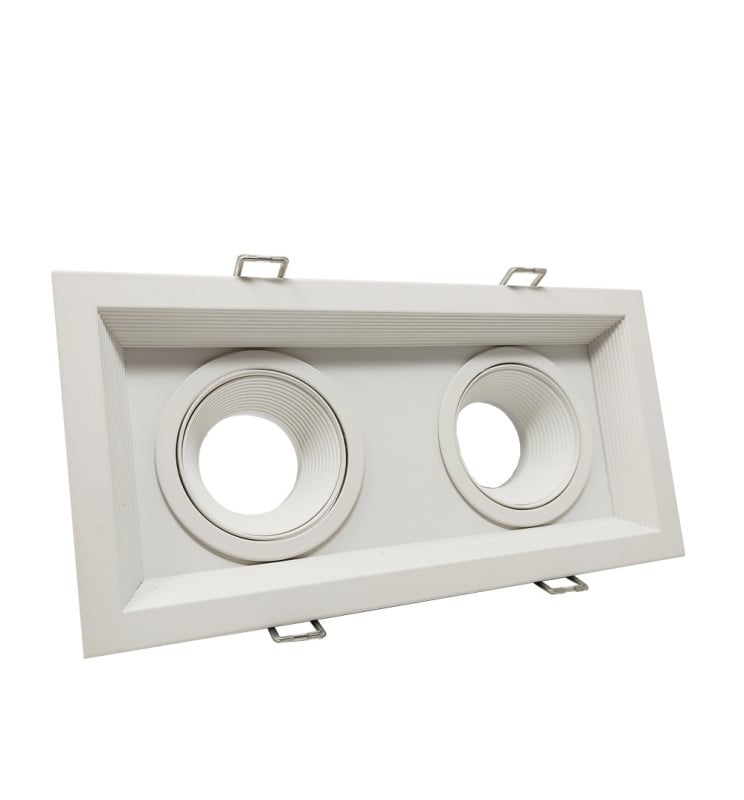 Cadre Double Réglable GU10 MR16 Blanc - Image 1